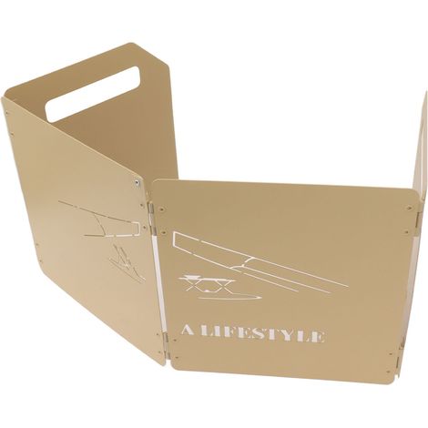 Pare-soleil pliable pour réchaud avec poignée, en acier au carbone épais résistant à l'huile, pour barbecue de camping en extérieur, couleur kaki. (1/5)