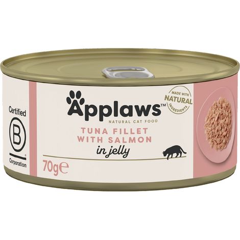 Applaws Premium Cibo umido per gatti adulti Tonno Salmone in gelatina 70g (1/3)