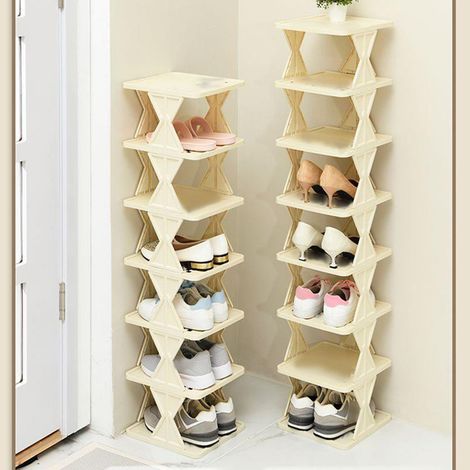 Einfaches, mehrstufiges Schuhregal für den Innenbereich, ideal für den Heimgebrauch, platzsparend und zur Aufbewahrung. (1/5)