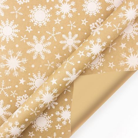 Rouleaux de papier cadeau de Noël - 43 cm x 3 m/rouleau - Parfaits pour emballer les cadeaux de Noël et décorer les fêtes, motifs flocons de neige (1/5)