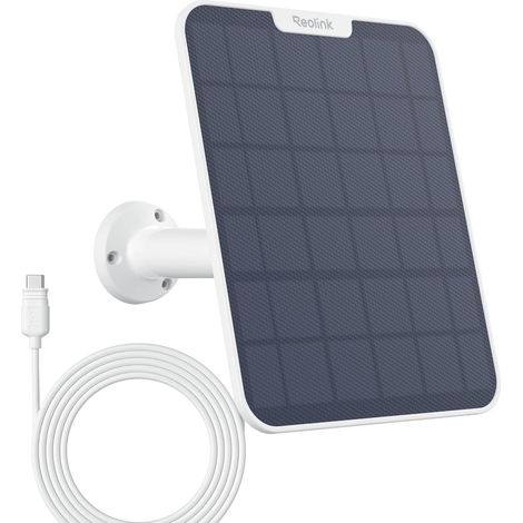 6W Panneau Solaire Blanc + Câble de 4m pour Camera Surveillance Exterieure sans fil sur Batterie, 2E, 3 Pro, Eco, PT, Plus, PT Plus, 2, 2 LTE (1/5)