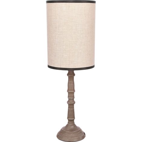 Lampe de table classique brune abat-jour lin E27 Candellux (1/4)