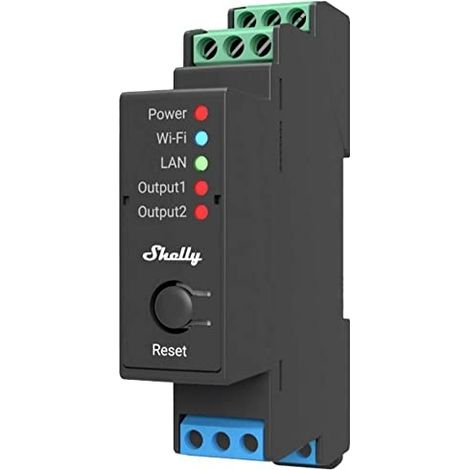Shelly – Actionneur Wi-Fi 25 A – Connexion LAN et Bluetooth – Automatisation intelligente tableau électrique – Protections surchauffe et surtension