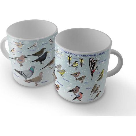 Taza - Pájaros en el comedero solitario