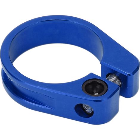 Collier de serrage pour tige de selle de vélo, 31,8 mm, alliage d'aluminium, découpe CNC, ergonomique, design creux, bleu (1/5)