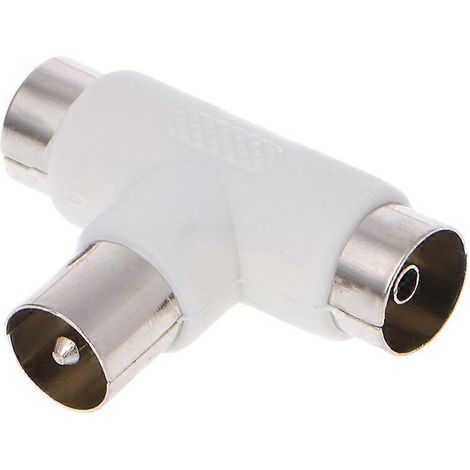 2-Wege-TV-Splitter für Antennen-Koaxialkabel, Stecker auf 2x Buchsen, Adapter (1/5)