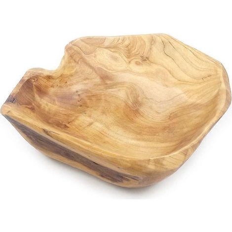 En bois fruits salade service bol main carved root bols creative living room real bois bonbon bol 20 24 cm (1/5)