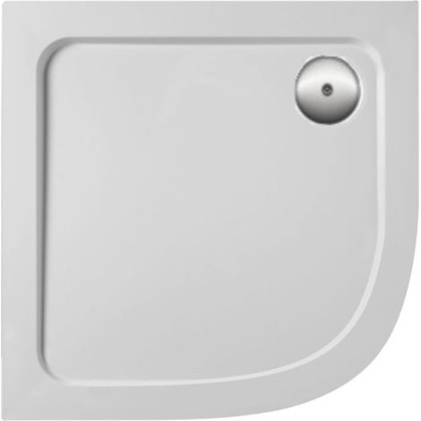 Receveur de douche 80 x 80 cm JACOB DELAFON Flight quart de rond blanc avec bonde horizontale chromé (1/5)