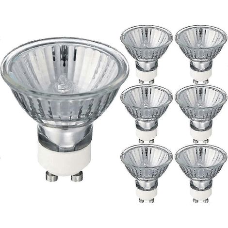 Lot de 6 ampoules halogènes Gu10 dimmable 35w 240v 2700k Blanc chaud (classe énergétique G) (1/5)