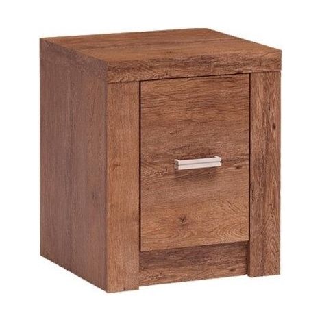 Mesilla de noche Serfeno 118, Fresno, Número de cajones: 0, Número de puertas: 1, 55x45x42cm, Aglomerado laminado (1/4)