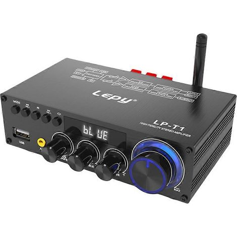 Amplificateur Lepy LP-T1 30W x 2 + 60W, caisson de basses 2.1 canaux haute puissance, Bluetooth 5.1, sortie coaxiale USB, télécommande, prise US (1/5)