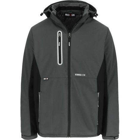 Veste softshell homme à capuche Taris Herock gris avec poches multiples - Taille S (1/5)