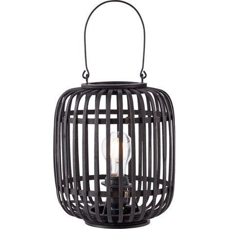 Endon Mathias Lampe de table complète, bambou foncé, contreplaqué avec peinture noire mate (1/5)