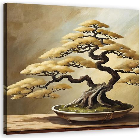 Tableau déco Bonsaï Arbre Japon 50x50 (1/5)