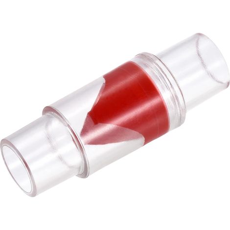 Anti-retour Clapet 20mm Diamètre Sens Unique En Ligne Tuyau Connecteur pour Eau Reservoir Pompe Plastique Rouge Clear Connecteur de tuyau en ligne jetable, pour pompe de réservoir d'eau (1/5)