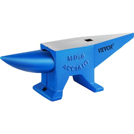 Enclume de forgeron 110.2LBS (50KG) Enclume d’acier Bleu Forger Riveter Aplatir Former le métal Travail du métal Traitement thermique Bijoutier Marteau comme cadeau Portable Robuste (1/5)