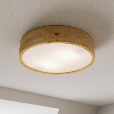 [GEBRAUCHT] B-Ware Envostar Kerio Deckenleuchte Ø 37 cm Eichenholz dimmbar IP20 Unikat (1/2)