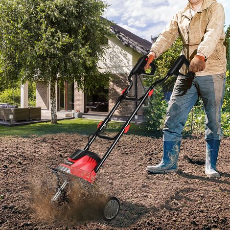 COSTWAY 1200W 35CM Corded Electric Garden Tiller Soil Cultivator W/ 4 Blades 365RMP (1/5)