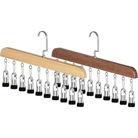 Organisateur de placard avec 10 pinces - Organisateur de placard suspendu gain de place, pour leggings, pantalons et foulards (1/5)