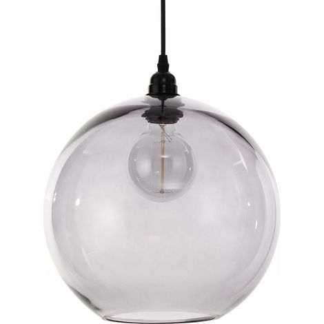 Lampadario in vetro grigio trasparente cm. Ø.30 x H.28