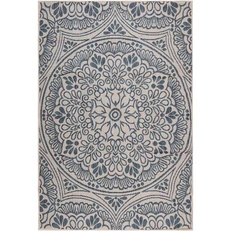 Teenpull – Outdoor-Teppich Flachgewebe 160x230 cm Blaues Muster (1/5)