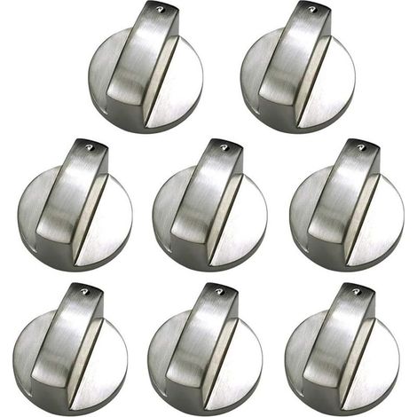 Bouton Cuisinière À Gaz - Métal Brossé - Diamètre 6 mm - Pour Plaque De Cuisson Et Four - Lot De 8 Pièces (1/5)