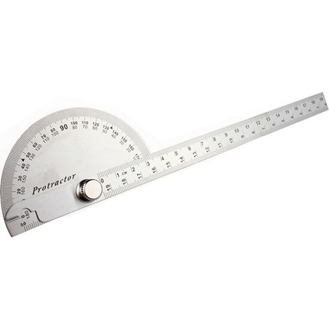 royaluxe - Rapporteur d'angle 0–180 ° en acier inoxydable, rapporteur d'angle à deux bras, rapporteur d'angle en acier inoxydable, règle de localisateur d'angle, outil de mécanicien,(1pcs) (1/5)
