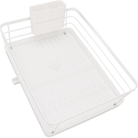 Égouttoir à vaisselle moderne grande capacité, antirouille et peu encombrant, avec bac d'égouttage pour plan de travail de cuisine 39,5 x 30,5 x 14,5 cm / 15,6 x 12,0 x 5,7 pouces (1/5)