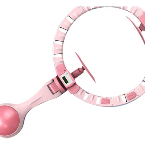 Appareil d'exercice de massage abdominal Smart Hoop Fit Circle avec compteur automatique, réglable et amovible, avec batterie pour femmes, rose (1/5)