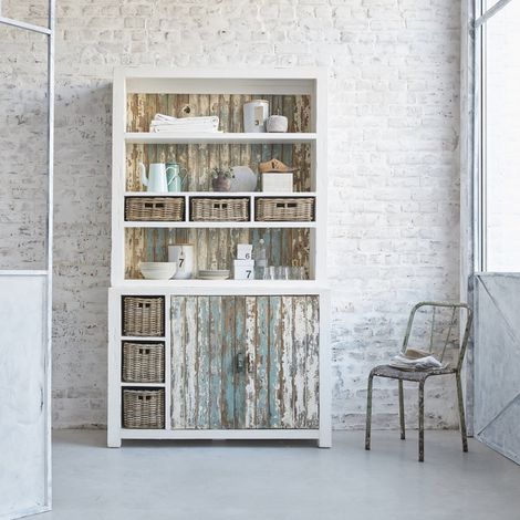 Bibliothèque en bois recyclé massif 125 cm