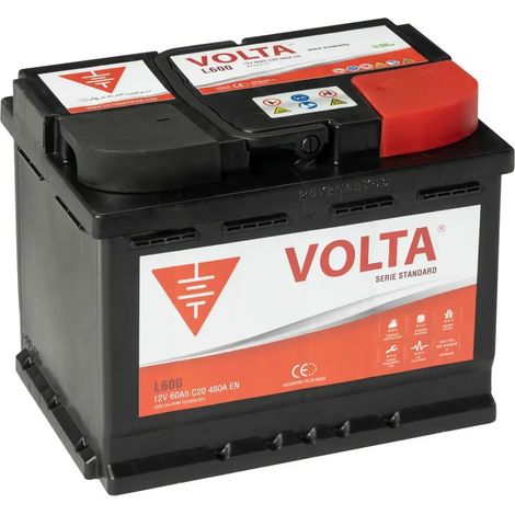 Batería de Coche 60Ah 500A EN Standard Volta L600D
