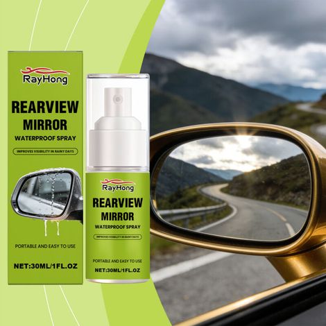 Rayhong Rearview Mirror Waterproofing Spray: Daily Car Mirror Cleaning and Stain Removal, Portable Waterproof Spray for Rainy Days (1/5)