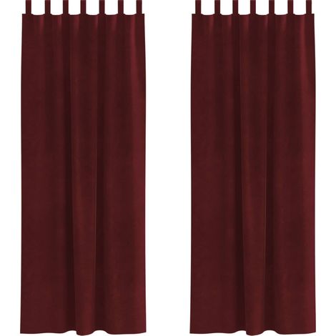 Rideaux occultants 2 pcs Bordeaux 140 x 245 cm Velours