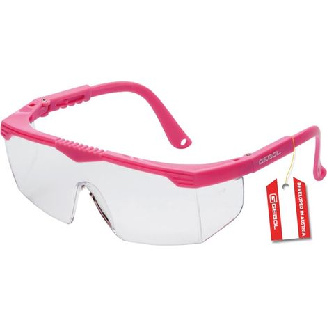 Gebol Safety Kids - Occhiali protettivi in materiale leggero e resistente ai graffi, occhiali per bambini extra leggeri con rami regolabili, ideali per il fai da te, colore: rosa (1/5)