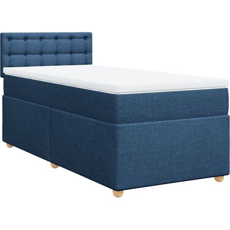 Maison Exclusive - Boxspringbett mit Matratze Blau 90x200 cm Stof