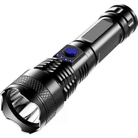 HONORNIC - Lampe torche LED longue portée ultra-puissante, rechargeable USB, idéale pour le camping et la chasse. (1/5)