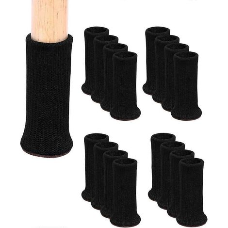 Lot de 16 housses extensibles en maille pour pieds de chaise, adaptées aux pieds de meubles, double couche et plus épaisses, convenant aux pieds de chaise ronds et carrés d'un diamètre de 1 à 2 pouces (1/5)
