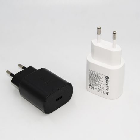 Chargeur mural Samsung EP-TA800NBEGEU, adaptateur secteur USB-C 25W noir, bloc d’alimentation rapide pour smartphone, pack de 1 (1/5)