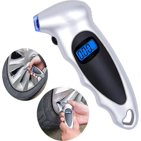 Tire Pressure Gauge Digital 150 Psi 4 Parameters With Valve Caps And Depth For Car Motorcycle Bike Silve (1/5)