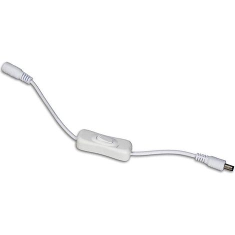 Interruttore On Off per strip led connettore jack 5 mm da maschio a femmina 12v 24v pulsante striscia led a bilanciere per accedere e spegnere bianco (1/2)