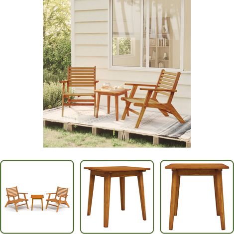 Chaise de jardin - Mobilier de bistro 3 pcs Bois d'acacia solide (1/5)