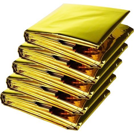 Überlebensdecke – Reflektierendes Aluminium-PET – Wasserdicht – Für Camping, Wandern, Notfälle – 5 Stück (1/5)