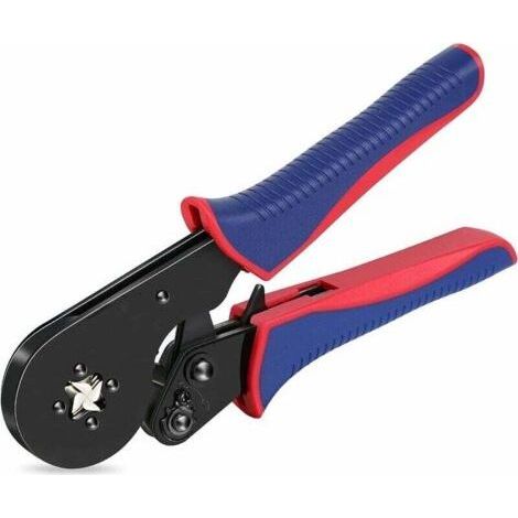 Ferrule Crimping Tool, Square Jaw Wire Crimper 16-4 AWG 30-5 (0.08-16mm²) Crimping Pliers, Ratchet Crimping Tools (1/4)