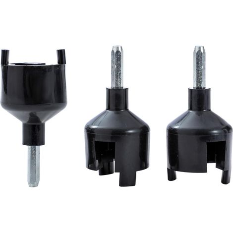 Tools Lot de 3 mandrins de perceuse pour clôture électrique pour isolateurs, anneau à visser, poteau en bois, isolateurs à anneau de clôture, vis