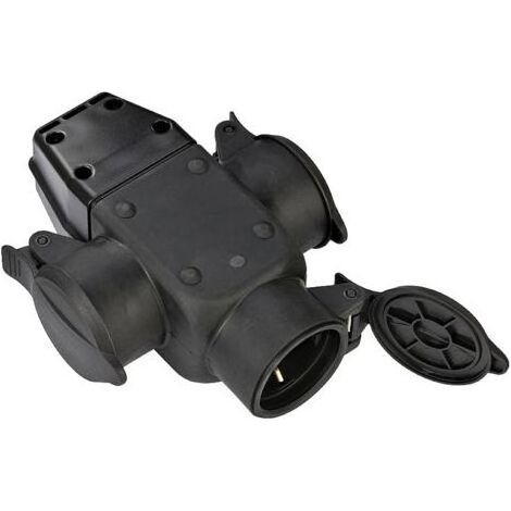 Brennenstuhl Adattatore tripla gomma 1082120 – 230v – grado di protezione IP44 – Per siti bagnato – Coperchio ribaltabile, chiusura automatica (1/5)