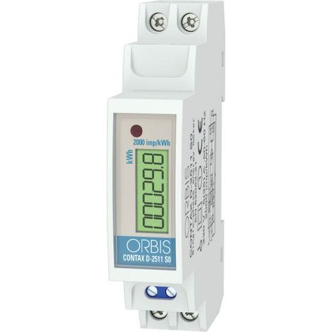 Contax D 2511 So Contatore Monofase Energia Attiva, 1 Modulo, 25A, Inserzione Diretta, Display Digitale, Lampeggio Led 0.5Wh/Imp (1/2)