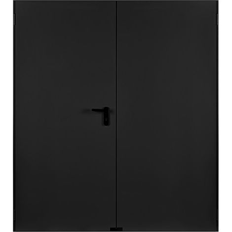 4M – Porte métallique industrielle double poussant droit 1000+1000mm H2050 RAL7016 – Isolation thermique 1,2 W/m²K – Applications professionnelles