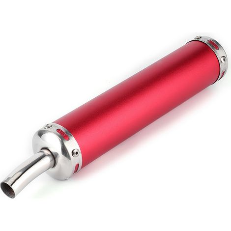 Pot d'échappement silencieux en acier inoxydable 20mm/0.8in pour moto 2 temps, pièce modifiée rouge (1/5)