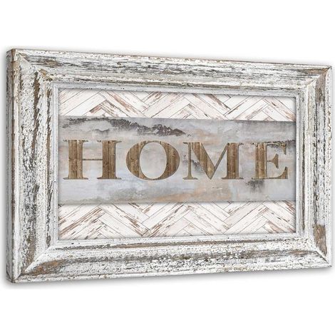 Tableau sur toile Home Sweet Home Beige 60x40 (1/5)