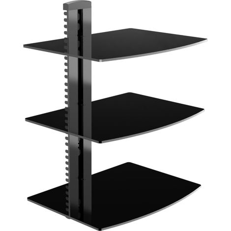 TV-Wandhalterung aus Glas mit DVD-Regal und PS4-Halterung, 3 Ebenen